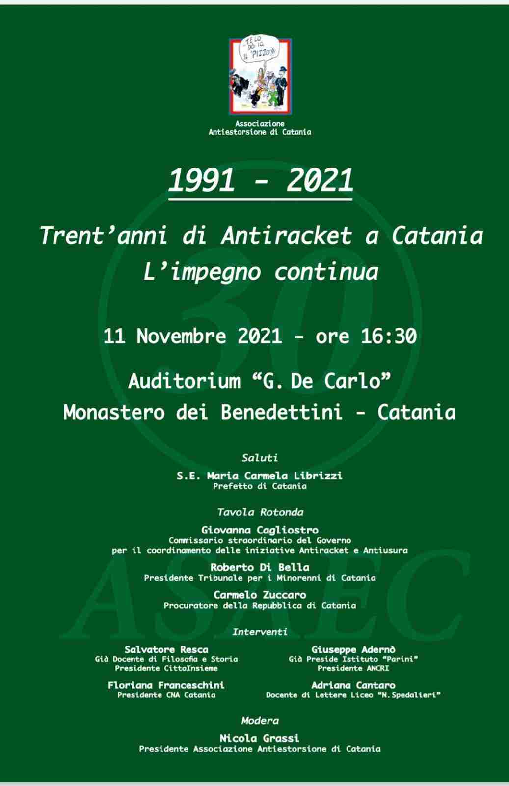 Asaec: trent’anni di Antiracket a Catania. L’impegno continua