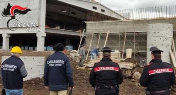 Acireale: controlli al cantiere, 3 denunce e sospensione dell’attività