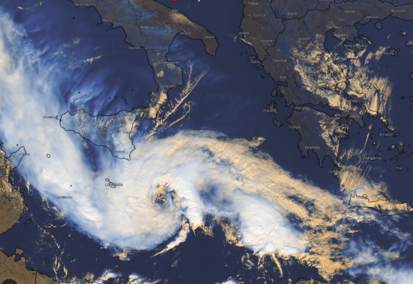Ciclone simil-tropicale sulla Sicilia sud-orientale