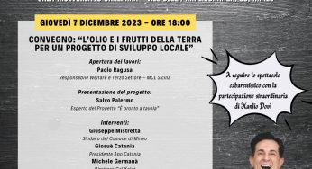 “E’ pronto a tavola”: a Mineo un evento sull’olio d’oliva tra cultura e sostenibilità agricola