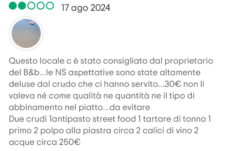 Recensione di un turista